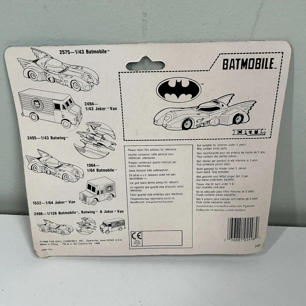 1989 Batman ERTL MICRO Diecast Vehicle Set  Joker Van Batmobile Batwing Vintage‎